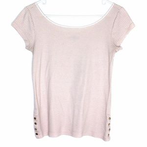 ANN TAYLOR | Striped Shirt with Gold Buttons